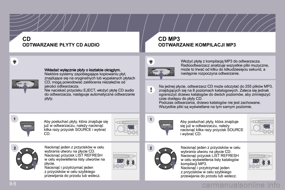 Peugeot Partner Tepee 2010  Instrukcja Obsługi (in Polish) �9�.�6
�1�1
�2�2
�1�1
�2�2
� �N�i�e�k�t�ó�r�e� �s�y�s�t�e�m�y� �z�a�p�o�b�i�e�g�a�j"�c�e� �k�o�p�i�o�w�a�n�i�u� �p�ł�y�t�,� �z�n�a�j�d�u�j"�c�e� �s�i
� �n�a� �o�r�y�g�i�n�a�l�n�y�c�h� �l�u�b� �w�