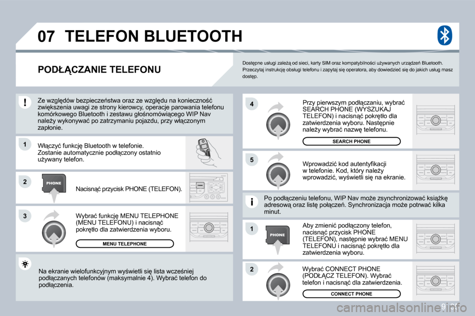Peugeot Partner Tepee 2009  Instrukcja Obsługi (in Polish) �9�.� �3�5
�0�7
�1
�3
�5
�4
�2
�1
�2
� �D�o�s�t
�p�n�e� �u�s�ł�u�g�i� �z�a�l�eG"� �o�d� �s�i�e�c�i�,� �k�a�r�t�y� �S�I�M� �o�r�a�z� �k�o�m�p�a�t�y�b�i�l�n�o;�c�i� �uG�y�w�a�n�y�c�h� �u�r�z"�d�z