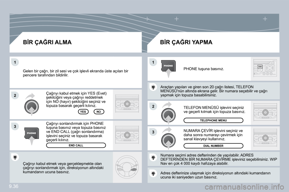 Peugeot Partner Tepee 2009  Kullanım Kılavuzu (in Turkish) �9�.�3�6
�2
�3
�1�1
�2
�3
� �Ç�a�ğ�r�ı�y�ı� �k�a�b�u�l� �e�t�m�e�k� �v�e�y�a� �g�e�r�ç�e�k�l�e�ş�m�e�k�t�e� �o�l�a�n� �ç�a�ğ�r�ı�y�ı� �s�o�n�l�a�n�d�ı�r�m�a�k� �i�ç�i�n�,� �d�i�r�e�k�s�i�y