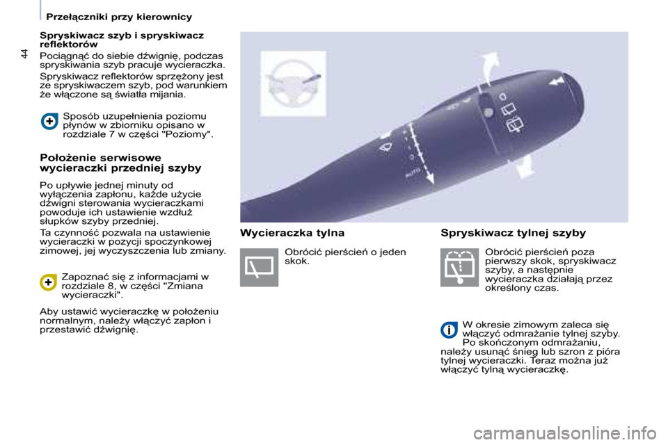 Peugeot Partner Tepee 2008.5  Instrukcja Obsługi (in Polish) 44
� � � �P�r�z�e�ł"�c�z�n�i�k�i� �p�r�z�y� �k�i�e�r�o�w�n�i�c�y� � � 
� � �S�p�r�y�s�k�i�w�a�c�z� �s�z�y�b� �i� �s�p�r�y�s�k�i�w�a�c�z�  
�r�e�ﬂ� �e�k�t�o�r�ó�w�  
� �P�o�c�i"�g�n"�ć� �d�o� �