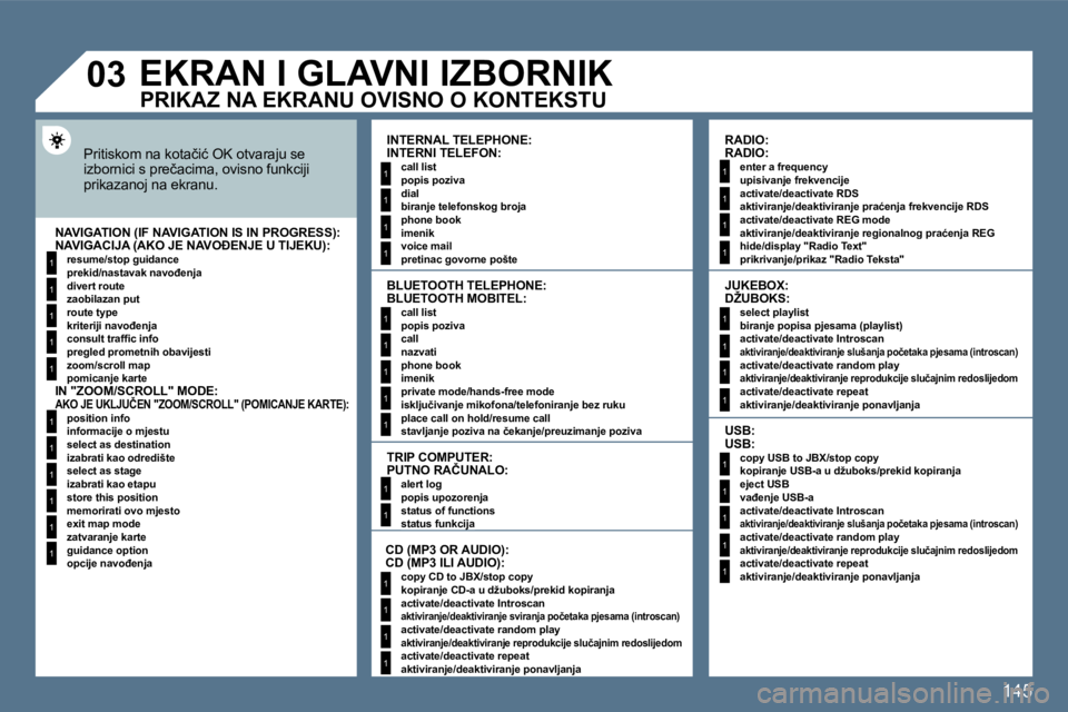 Peugeot 407 2010  Vodič za korisnike (in Croatian) �1�4�5
1
1
1
1
1
1
1
1
1
1
1
1
1
1
1
1
1
1
1
1
1
1
1
1
1
1
1
1
1
1
1
1
1
1
1
1
1
1
1
�0�3� �E�K�R�A�N� �I� �G�L�A�V�N�I� �I�Z�B�O�R�N�I�K� 
� �P�r�i�t�i�s�k�o�m� �n�a� �k�o�t�a�č�i�ć� �O�K� �o�t�v�a