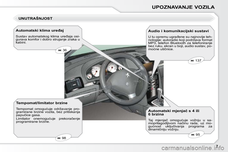 Peugeot 407 2010  Vodič za korisnike (in Croatian) UPOZNAVANJE VOZILA
� � �A�u�t�o�m�a�t�s�k�i� �k�l�i�m�a� �u�r�e�đ�a�j�  
� �S�u�s�t�a�v�  �a�u�t�o�m�a�t�s�k�o�g�  �k�l�i�m�a�  �u�r�e�đ�a�j�a�  �o�s�i�- 
�g�u�r�a�v�a� �k�o�m�f�o�r� �i� �d�o�b�r�o�