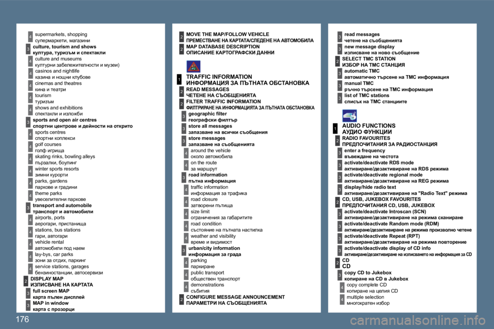 Peugeot 407 2010  Ръководство за експлоатация (in Bulgarian) �1�7�6� 
4
4
3
1
�2
3
4
4
3
4
4
4
4
4
1
�2
3
3
3
3
3
3
3
3
�2
3
�2
3
3
�2
4
4
�2
4
4
4
3
3
4
4
4
4
4
4
4
3
3
4
4
4
4
3
3
�2
�2
�2
3
3
3
4
4
4
4
�2
3
� kmi_jfwjd_lb�,� fwzwabÖb� 
�