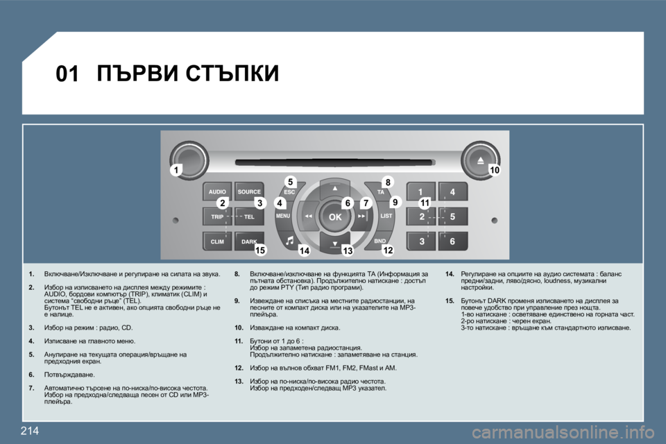 Peugeot 407 2010  Ръководство за експлоатация (in Bulgarian) 214
�0�1
�1�1
�2�2�3�3�4�4
�5�5
�6�6�7�7
�1�0�1�0
�1�1�1�1
�1�2�1�2�1�3�1�3�1�4�1�4�1�5�1�5
�8�8
�9�9
� fqgYB� hiqfaB� 
�1�.� �  YdexqywÖ_�/_adexqywÖ_� b� j_zmeb