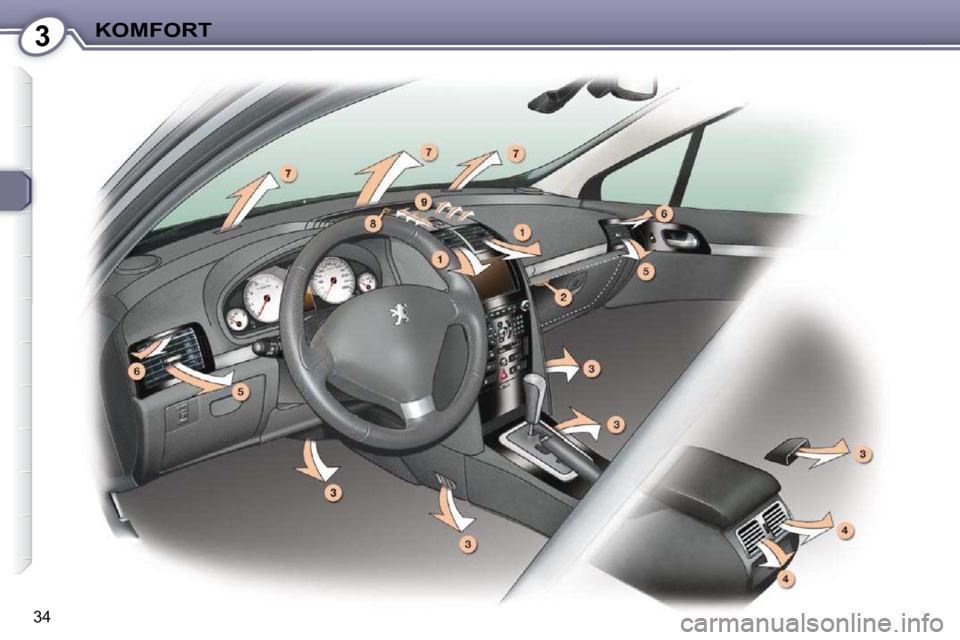 Peugeot 407 2009  Instruktionsbog (in Danish) 3KOMFORT
34    