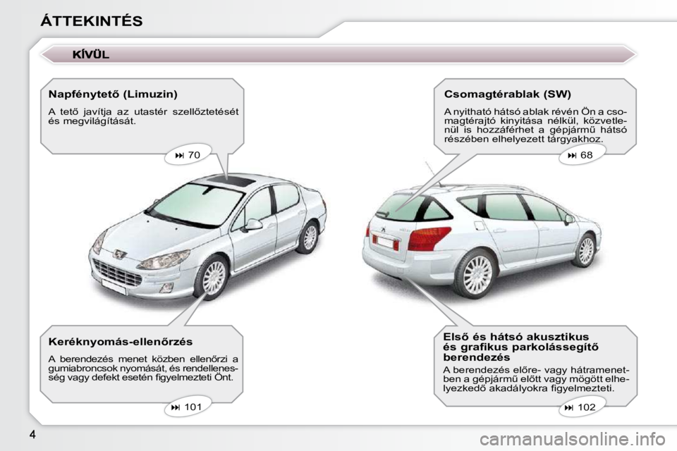 Peugeot 407 2009  Kezelési útmutató (in Hungarian) 