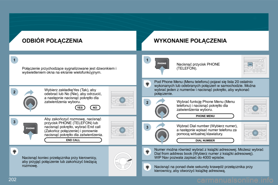 Peugeot 407 2009  Instrukcja Obsługi (in Polish) 202
�2
�1
�3
�1
�2
�3
� �N�a�c�i�s�n"�ć� �k�o�n�i�e�c� �p�r�z�e�ł"�c�z�n�i�k�a� �p�r�z�y� �k�i�e�r�o�w�n�i�c�y�,� �a�b�y� �p�r�z�y�j"�ć� �p�o�ł"�c�z�e�n�i�e� �l�u�b� �z�a�k�o1