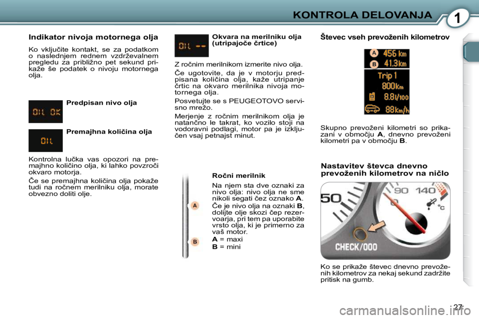 Peugeot 407 2009  Priročnik za lastnika (in Slovenian) 1KONTROLA DELOVANJA
27
� � �I�n�d�i�k�a�t�o�r� �n�i�v�o�j�a� �m�o�t�o�r�n�e�g�a� �o�l�j�a�  
� �K�o�  �v�k�l�j�u�č�i�t�e�  �k�o�n�t�a�k�t�,�  �s�e�  �z�a�  �p�o�d�a�t�k�o�m�  
�o�  �n�a�s�l�e�d�n�j�e