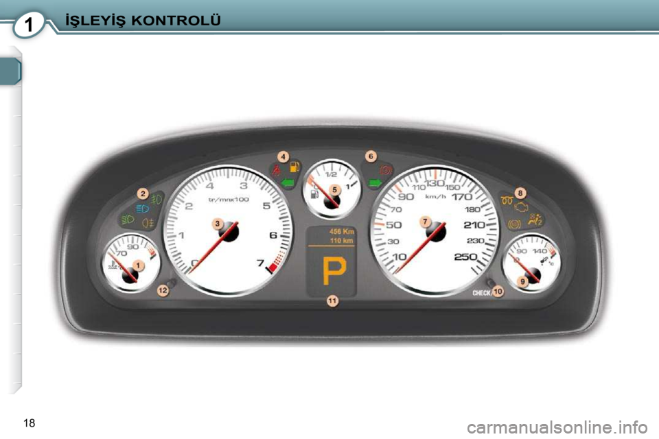 Peugeot 407 2009  Kullanım Kılavuzu (in Turkish) 1�İ�Ş�L�E�Y�İ�Ş� �K�O�N�T�R�O�L�Ü
18     