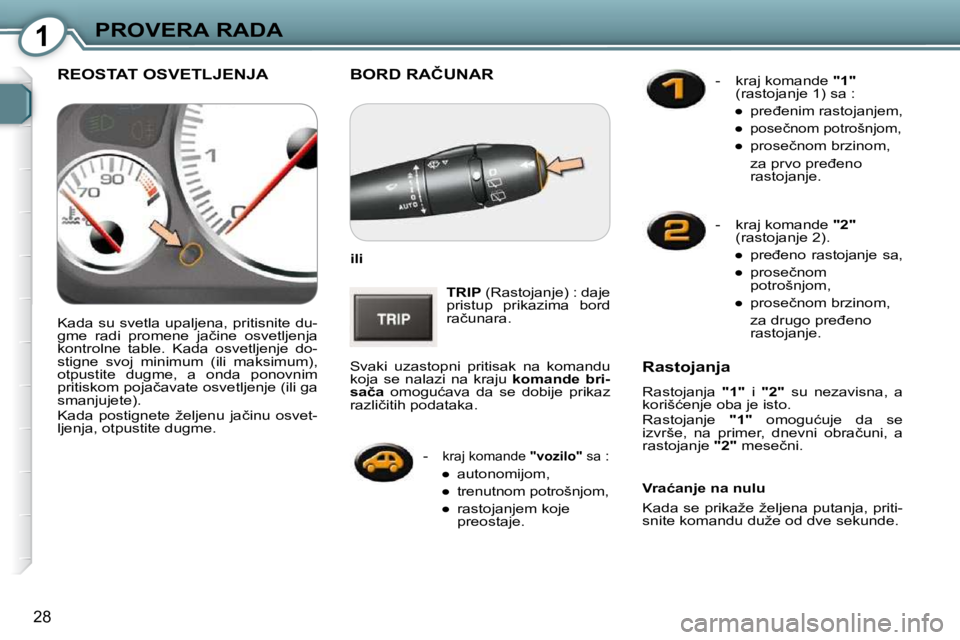 Peugeot 407 2009  Упутство за употребу (in Serbian) 1PROVERA RADA
28
� �B�O�R�D� �R�A�Č�U�N�A�R� 
  
�i�l�i   
 
TRIP � �(�R�a�s�t�o�j�a�n�j�e�)� �:� �d�a�j�e� 
�p�r�i�s�t�u�p�  �p�r�i�k�a�z�i�m�a�  �b�o�r�d�  
�r�a�č�u�n�a�r�a�.� 
� �S�v�a�k�i�  �u�