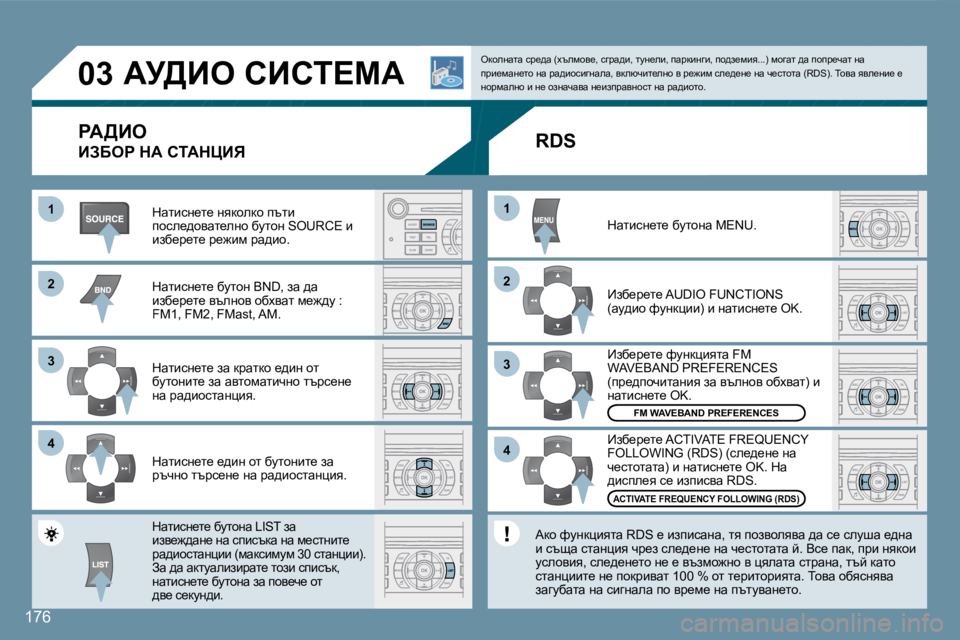 Peugeot 407 2008  Ръководство за експлоатация (in Bulgarian) 11
22
33
44
22
44
33
11
�0�3
176
� Wj>Be� hBhi?cW� 
� � gW>Be� 
� BAXeg� dW� hiWdmBv� 
� dwlbkg_l_� gydhedh� itlb� ihke_^hywl_egh� xm