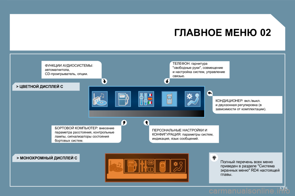 Peugeot 407 2008  Инструкция по эксплуатации (in Russian) �W
�0�2
�1�7�5
� ZbWYde?� c?du� 
� kjdam__� Wj>_eh_hi?cr�:� wylhfwzÖblhew�,� �C�D�-ijhbzjuywl_ev�,� hipbb�.� 
� XegieYeC� aecf