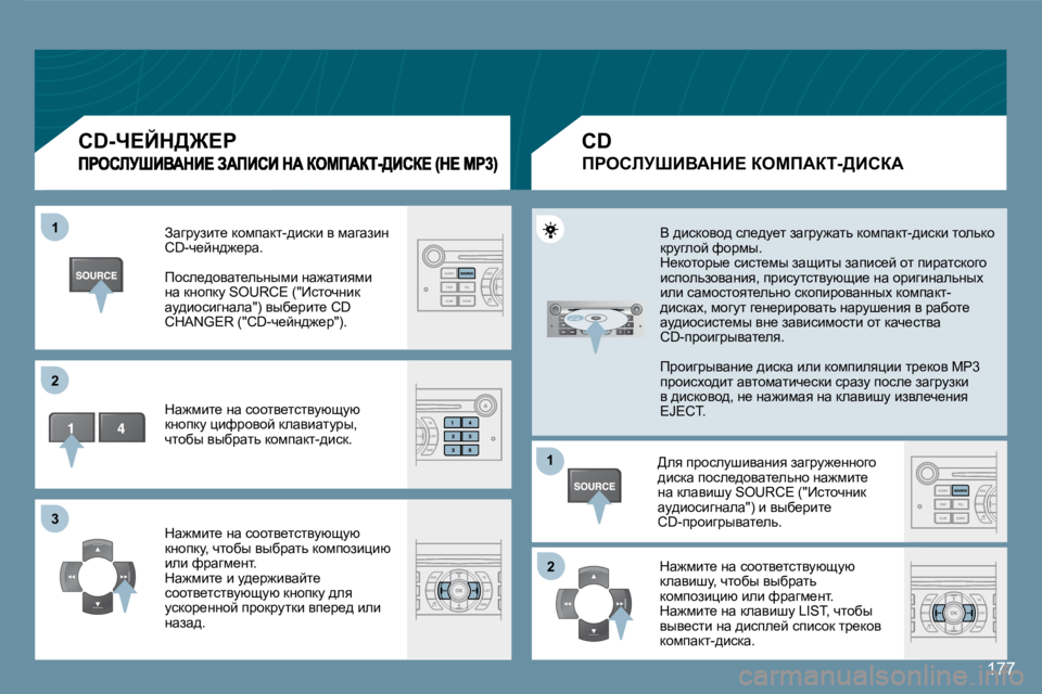Peugeot 407 2008  Инструкция по эксплуатации (in Russian) 11
22
33
11
22
�1�7�7
� Awzjmabl_� dhfiwdl�-^bkdb� y� fwzwabÖ� �C�D�-q_cÖ^`_jw�.� 
� fhke_^hywl_evÖufb� Öw`wlbyfb� Öw� dÖhi