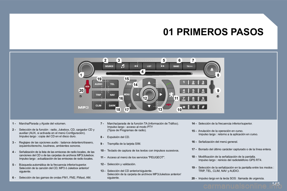 Peugeot 407 2007  Manual del propietario (in Spanish) �1�1
�2�0�2�0
�8�8
�9�9
�5�5
�4�4
�3�3�2�2
�1�9�1�9
�1�6�1�6�1�1�1�1
�1�0�1�0�1�8�1�8
�1�2�1�2
�6�6�7�7
�1�3�1�3
�1�5�1�5
�1�4�1�4
�1�7�1�7
�1�4�5
�1� �-�  �M�a�r�c�h�a�/�P�a�r�a�d�a� �y� �A�j�u�s�t�e