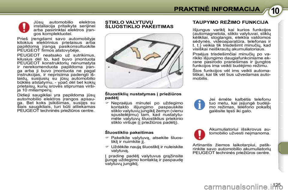 Peugeot 407 2007  Savininko vadovas (in Lithuanian) �1�0�1�0
�1�2�5
�J