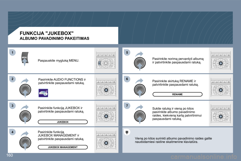 Peugeot 407 2007  Savininko vadovas (in Lithuanian) �6�6
�7�7
�5�5
�2�2
�3�3
�4�4
�1�1
�1�6�0
�J�U�K�E�B�O�X
�R�E�N�A�M�E
�J�U�K�E�B�O�X� �M�A�N�A�G�E�M�E�N�T
�F�U�N�K�C�I�J�A� �"�J�U�K�E�B�O�X�"
�A�L�B�U�M�O� �P�A�V�A�D�I�N�I�M�O� �P�A�K�E�I�T