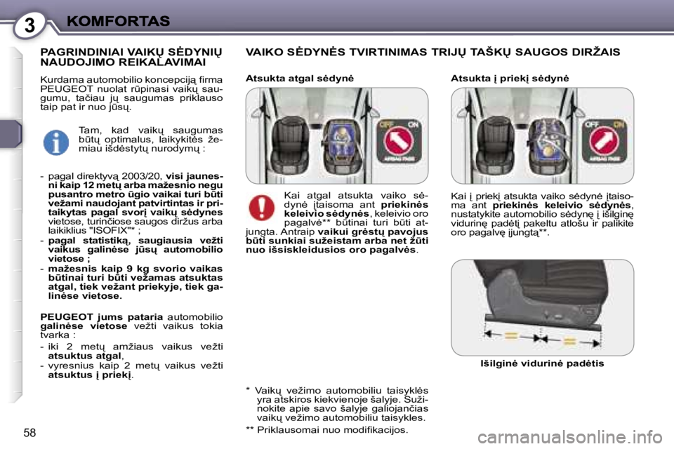 Peugeot 407 2007  Savininko vadovas (in Lithuanian) �3
�5�8
�A�t�s�u�k�t�a� 