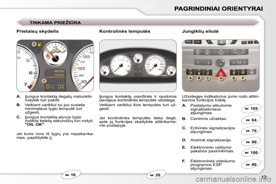 Peugeot 407 2007  Savininko vadovas (in Lithuanian) �T�I�N�K�A�M�A� �P�R�I�E�Ž�I