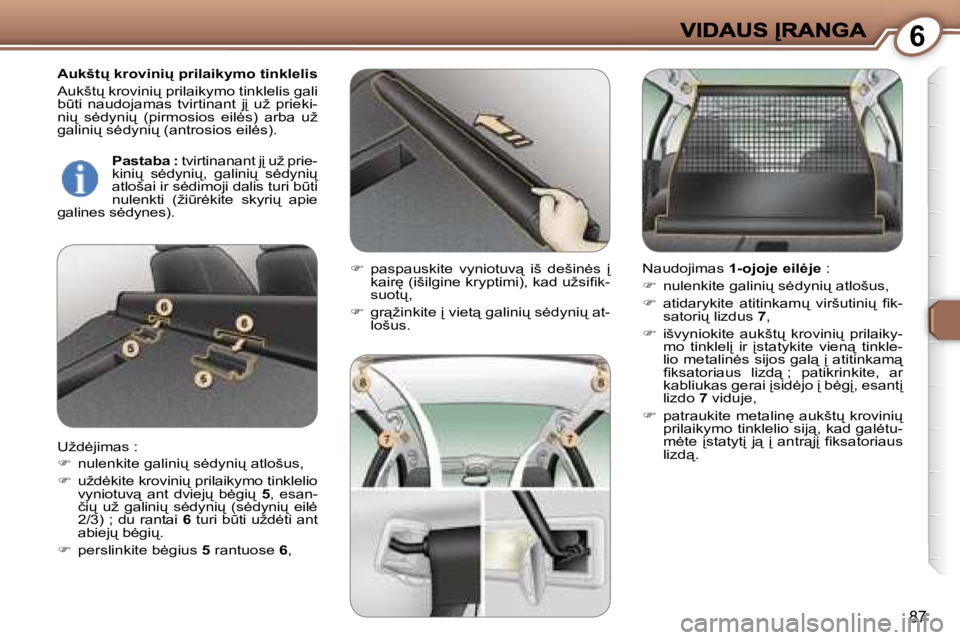 Peugeot 407 2007  Savininko vadovas (in Lithuanian) �6
�8�7
�A�u�k�š�t