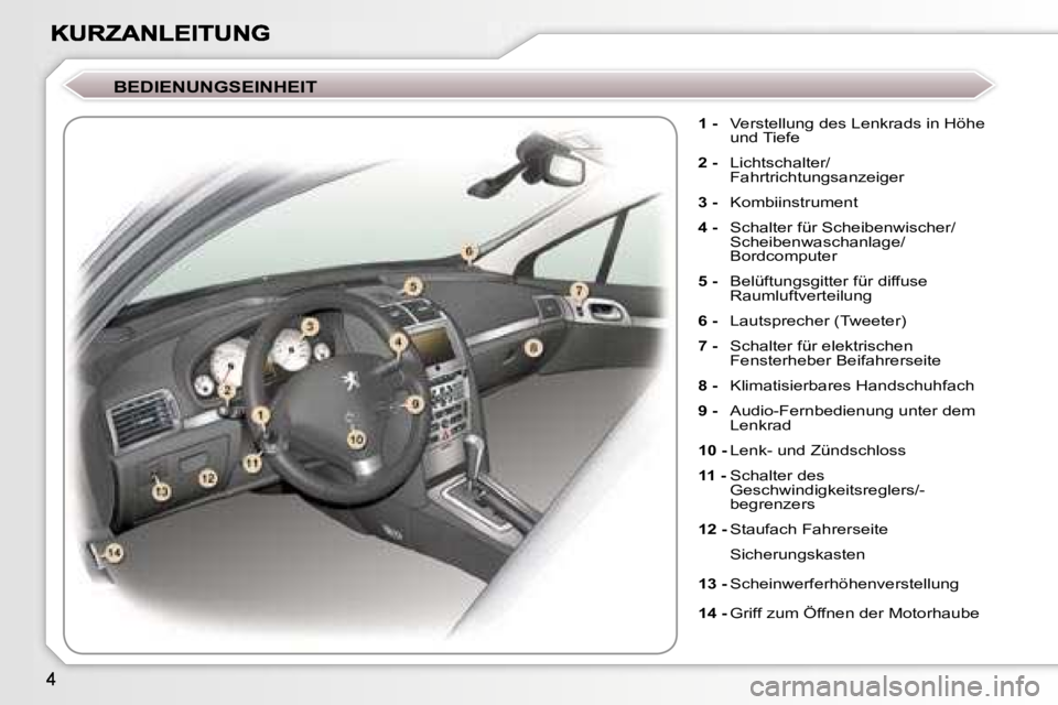 Peugeot 407 2006.5  Betriebsanleitung (in German) 