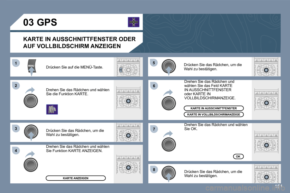 Peugeot 407 2006.5  Betriebsanleitung (in German) �1
�2�2
�3�3
�4�4
�5�5
�6�6
�7�7
�8�8
�1�5�1
�D�r�ü�c�k�e�n� �S�i�e� �a�u�f� �d�i�e� �M�E�N�Ü�-�T�a�s�t�e�.� 
�D�r�ü�c�k�e�n� �S�i�e� �d�a�s� �R�ä�d�c�h�e�n�,� �u�m� �d�i�e� �W�a�h�l� �z�u� �b�e�s