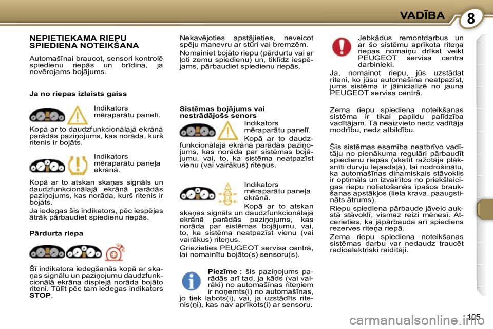 Peugeot 407 2006  Īpašnieka rokasgrāmata (in Latvian) �8�V�A�D
