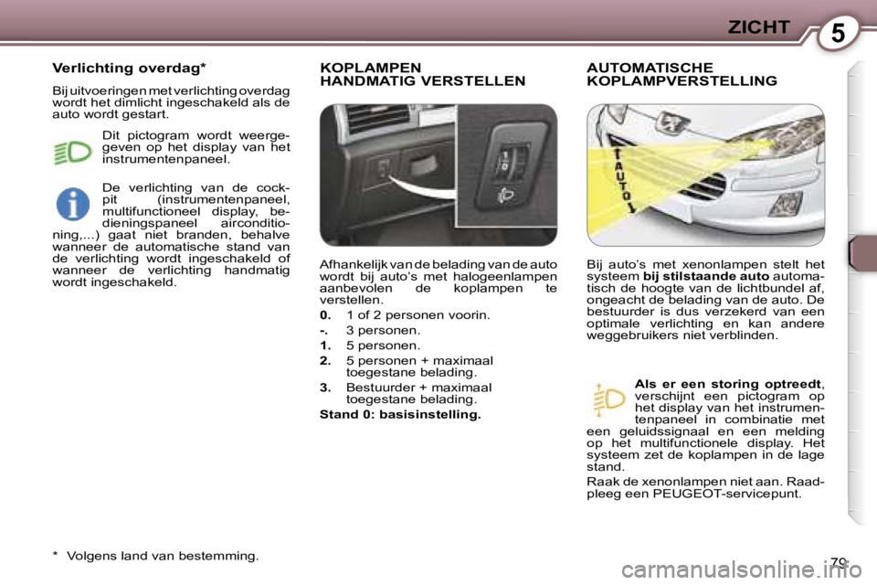 Peugeot 407 2006  Handleiding (in Dutch) �5�Z�I�C�H�T
�7�9
�K�O�P�L�A�M�P�E�N 
�H�A�N�D�M�A�T�I�G� �V�E�R�S�T�E�L�L�E�N�A�U�T�O�M�A�T�I�S�C�H�E� 
�K�O�P�L�A�M�P�V�E�R�S�T�E�L�L�I�N�G
�A�l�s�  �e�r�  �e�e�n�  �s�t�o�r�i�n�g�  �o�p�t�r�e�e�d�t