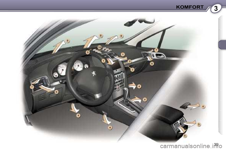 Peugeot 407 2006  Užívateľská príručka (in Slovak) �3�K�O�M�F�O�R�T
�3�9   