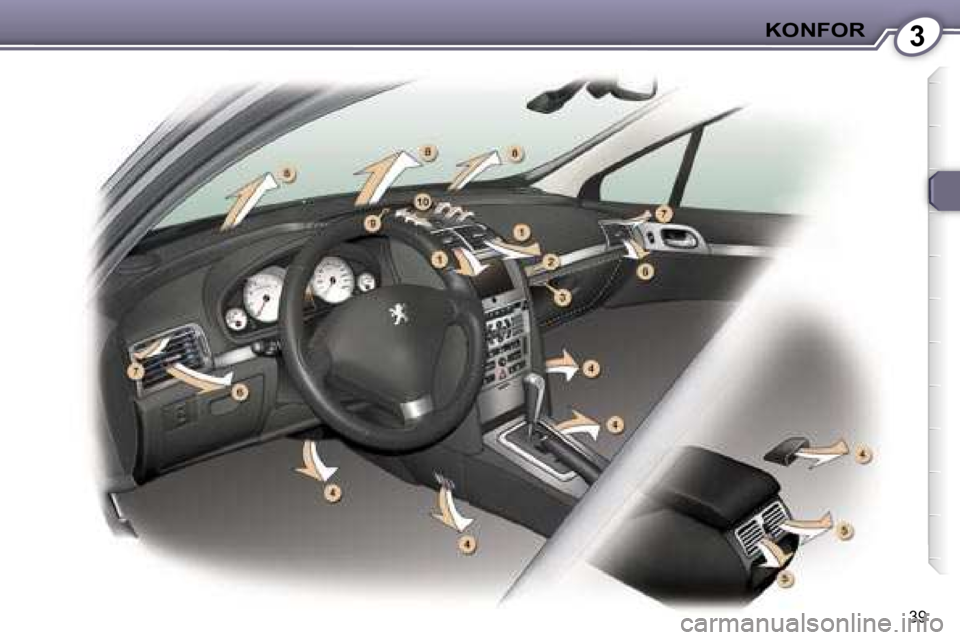 Peugeot 407 2006  Kullanım Kılavuzu (in Turkish) �3�K�O�N�F�O�R
�3�9   