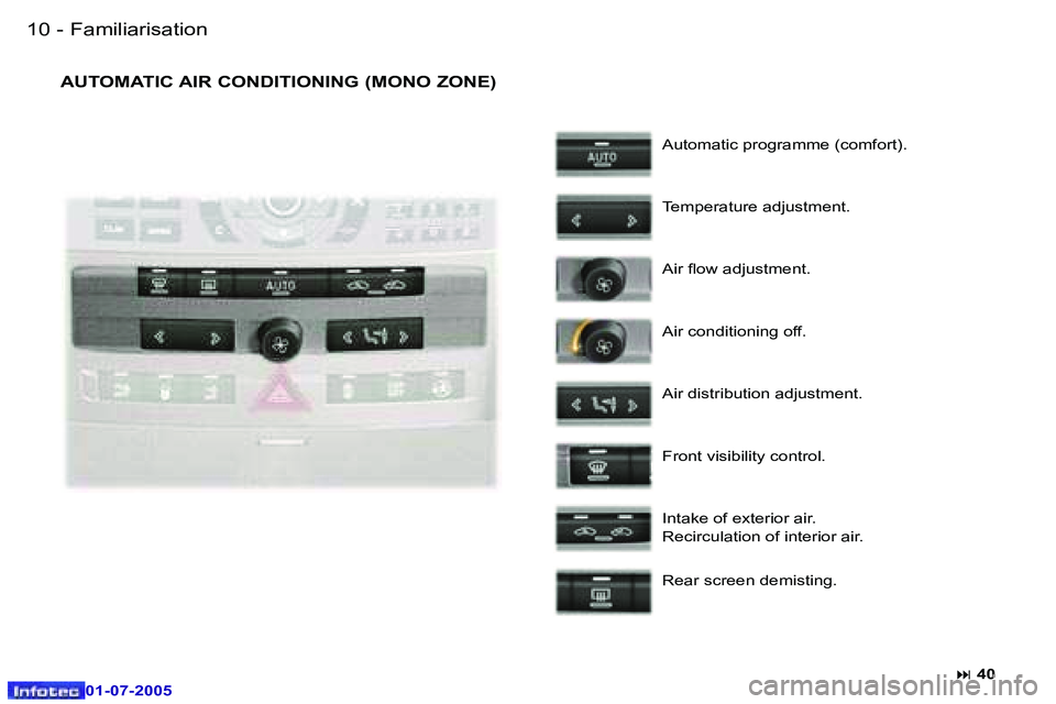 Peugeot 407 2005.5  Owners Manual �1�0 �-
�0�1�-�0�7�-�2�0�0�5
�1�1
�-
�0�1�-�0�7�-�2�0�0�5
�A�U�T�O�M�A�T�I�C� �A�I�R� �C�O�N�D�I�T�I�O�N�I�N�G� �(�M�O�N�O� �Z�O�N�E�)
�A�u�t�o�m�a�t�i�c� �p�r�o�g�r�a�m�m�e� �(�c�o�m�f�o�r�t�)�. 
�T�