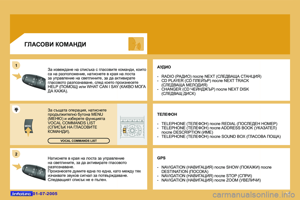 Peugeot 407 2005.5  Ръководство за експлоатация (in Bulgarian) �1�6
�2
�1
dwlbkg_l_� y� djwy� gw� ehklw� aw� mijwye_gb_�  
gw� ky_lebgbl_�,� aw� ^w� wdlbybjwl_� zewkhyhlh� 
jwaihagwywg