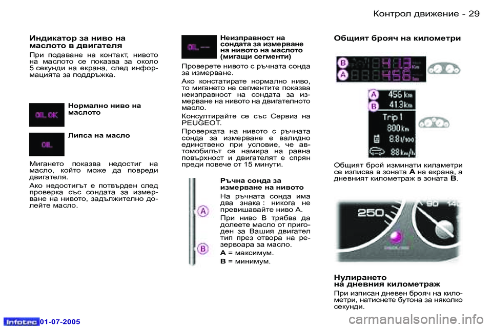 Peugeot 407 2005.5  Ръководство за експлоатация (in Bulgarian) Dhgljhe� ^\b`_gb_�2�8 �-
�0�1�-�0�7�-�2�0�0�5
�2�9Dhgljhe� ^\b`_gb_�-
�0�1�-�0�7�-�2�0�0�5
Bg^bdZlhj� aZ� gb\h� gZ�  
fZkehlh� \� ^\b]Zl_