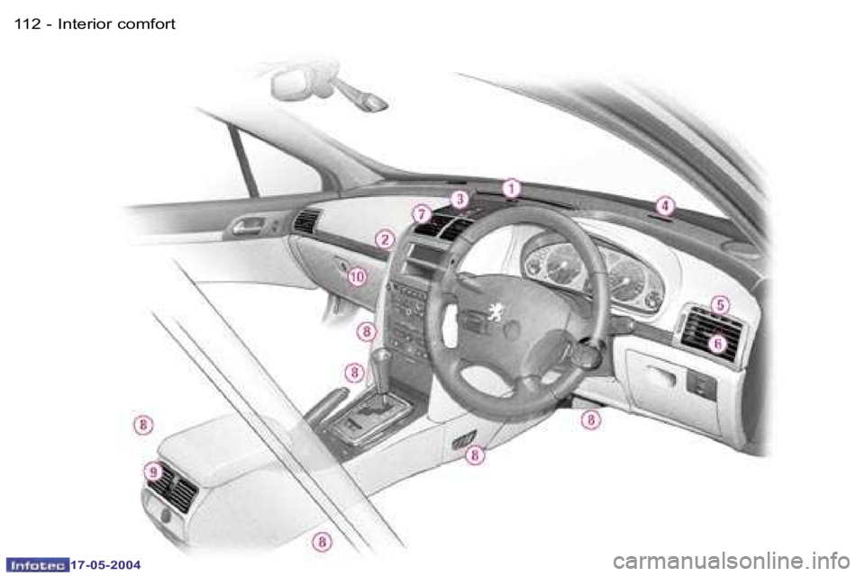 Peugeot 407 2004  Owners Manual �1�1�2 �-
�1�7�-�0�5�-�2�0�0�4
�1�1�3
�-
�1�7�-�0�5�-�2�0�0�4
�I�n�t�e�r�i�o�r� �c�o�m�f�o�r�t  