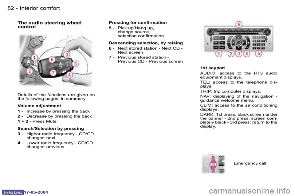 Peugeot 407 2004 Manual Online �8�2 �-
�1�7�-�0�5�-�2�0�0�4
�8�3
�-
�1�7�-�0�5�-�2�0�0�4
�D�e�t�a�i�l�s�  �o�f�  �t�h�e�  �f�u�n�c�t�i�o�n�s�  �a�r�e�  �g�i�v�e�n�  �o�n�  
�t�h�e� �f�o�l�l�o�w�i�n�g� �p�a�g�e�s�,� �i�n� �s�u�m�m�a