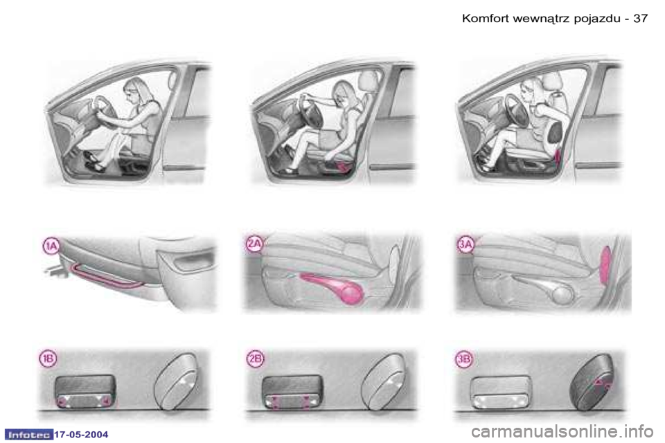 Peugeot 407 2004  Instrukcja Obsługi (in Polish) �3�6 �-
�1�7�-�0�5�-�2�0�0�4
�3�7
�-
�1�7�-�0�5�-�2�0�0�4
�K�o�m�f�o�r�t� �w�e�w�n"�t�r�z� �p�o�j�a�z�d�u          