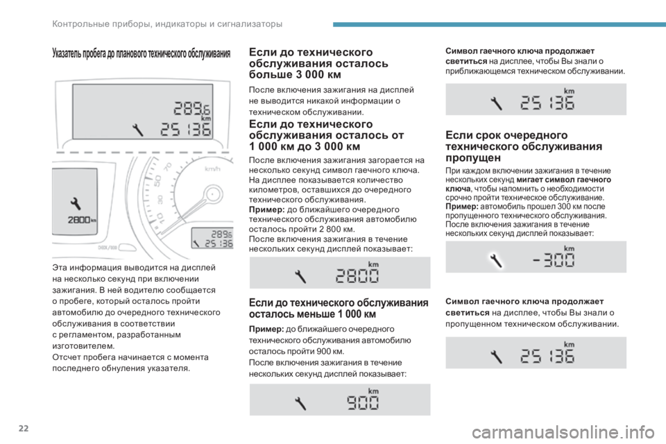 Peugeot 408 2017  Инструкция по эксплуатации (in Russian) 22
эта информация выводится на дисплей 
на несколько секунд при вк лючении 
зажигания. в  ней водителю сообщает