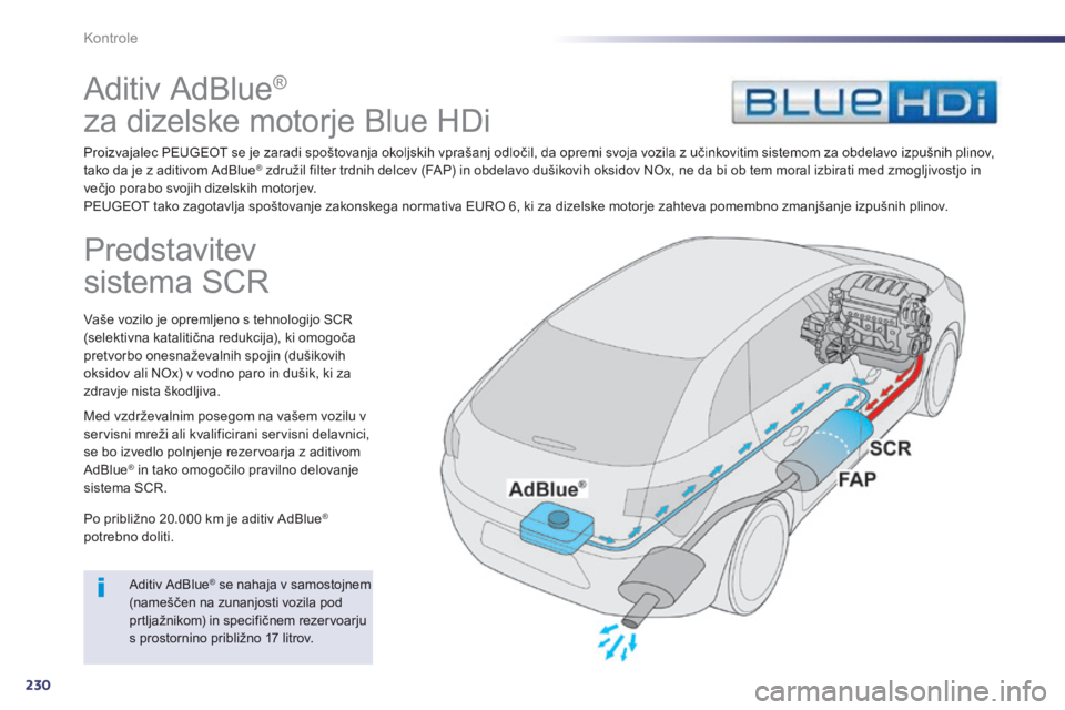 Peugeot 508 2014 Priročnik za lastnika (in Slovenian) 230
Kontrole
A d i t i v A d B l u e ®
za dizelske motorje Blue HDi
Proizvajalec PEUGEOT se je zaradi spoštovanja okoljskih vprašanj odločil, da opremi svoja vozila z učinkoviti Peugeot 508 2014 Priročnik za lastnika (in Slovenian) 230
Kontrole
A d i t i v A d B l u e ®
za dizelske motorje Blue HDi
Proizvajalec PEUGEOT se je zaradi spoštovanja okoljskih vprašanj odločil, da opremi svoja vozila z učinkoviti