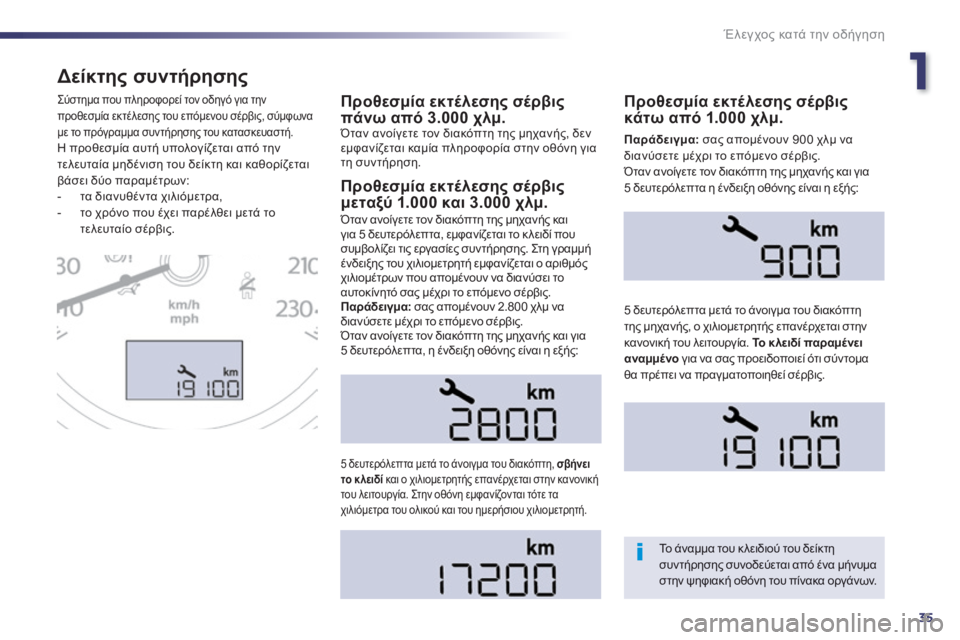 Peugeot 508 2014 Εγχειρίδιο χρήσης (in Greek) 1
35
Έλεγχος κατά την οδήγηση
508_EL_CHAP01_CONTROLE DE MARCHE_ED01-2014
Δείκτης συντήρησης
Προθεσμία εκτέλεσης σέρβις πάνω από Peugeot 508 2014 Εγχειρίδιο χρήσης (in Greek) 1
35
Έλεγχος κατά την οδήγηση
508_EL_CHAP01_CONTROLE DE MARCHE_ED01-2014
Δείκτης συντήρησης
Προθεσμία εκτέλεσης σέρβις πάνω από