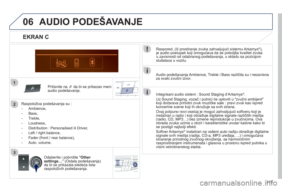 Peugeot 508 2013  Упутство за употребу (in Serbian) 319
06
   Pritisnite na �