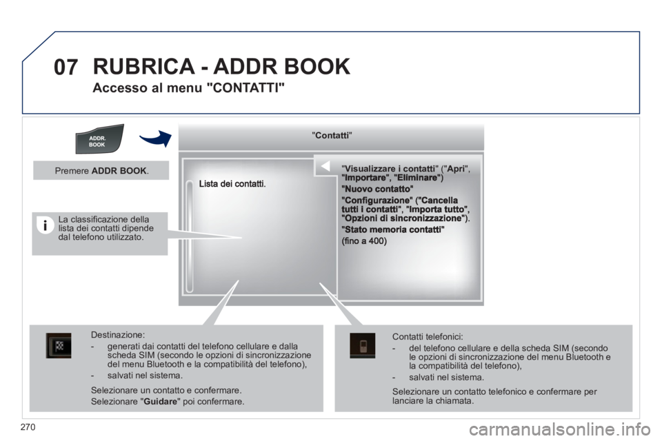 Peugeot 508 2012 Manuale del proprietario (in Italian) 270
07 RUBRICA - ADDR BOOK
Accesso al menu "CONTATTI"
""""""""ContattiContattiContattiContattiContattiContattiContattiContattiContattiContattiContattiContattiContattiContattiC t ttiC t ttiC Peugeot 508 2012 Manuale del proprietario (in Italian) 270
07 RUBRICA - ADDR BOOK
Accesso al menu "CONTATTI"
""""""""ContattiContattiContattiContattiContattiContattiContattiContattiContattiContattiContattiContattiContattiContattiC t ttiC t ttiC