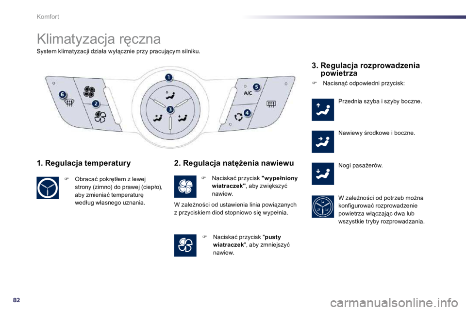 Peugeot 508 2010.5  Instrukcja Obsługi (in Polish) 82
Komfort 
� �K�l�i�m�a�t�y�z�a�c�j�a� �r'�c�z�n�a� 
�S�y�s�t�e�m� �k�l�i�m�a�t�y�z�a�c�j�i� �d�z�i�a�ł�a� �w�y�ł"�c�z�n�i�e� �p�r�z�y� �p�r�a�c�u�j"�c�y�m� �s�i�l�n�i�k�u�.� � 
� � 