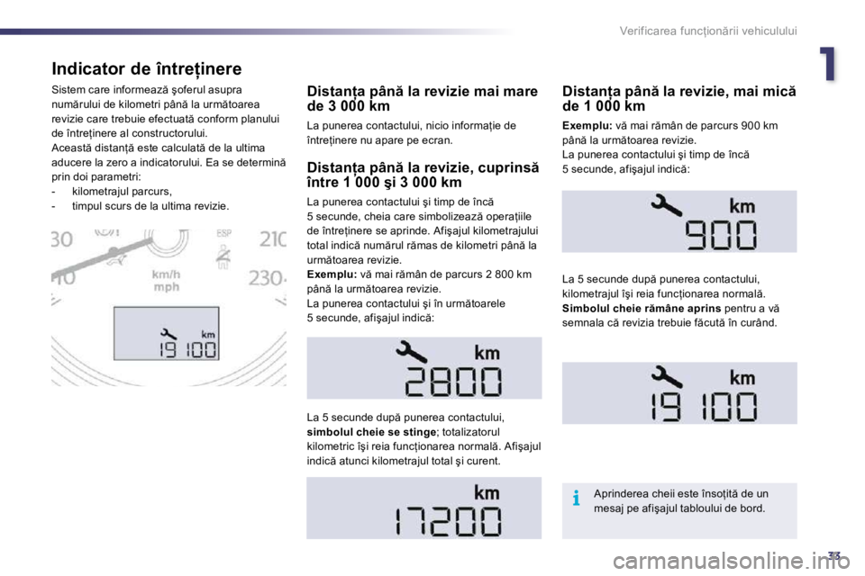 Peugeot 508 2010.5  Manualul de utilizare (in Romanian) 133
i
�V�e�r�i�f�i�c�a�r�e�a� �f�u�n�c=�i�o�n �r�i�i� �v�e�h�i�c�u�l�u�l�u�i
�I�n�d�i�c�a�t�o�r� �d�e� �î�n�t�r�e �i�n�e�r�e� 
� � �D�i�s�t�a�n �a� �p�â�n � �l�a� �r�e�v�i�z�i�e� �m�a�i� �m�a�r