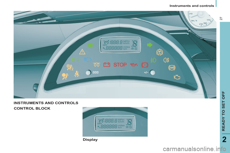 Peugeot 807 2013  Owners Manual    
 
Instruments and controls  
 
READY TO SET OFF
2
27
 
INSTRUMENTS AND CONTROLS 
CONTROL BLOCK
   
Display    Peugeot 807 2013  Owners Manual    
 
Instruments and controls  
 
READY TO SET OFF
2
27
 
INSTRUMENTS AND CONTROLS 
CONTROL BLOCK
   
Display
