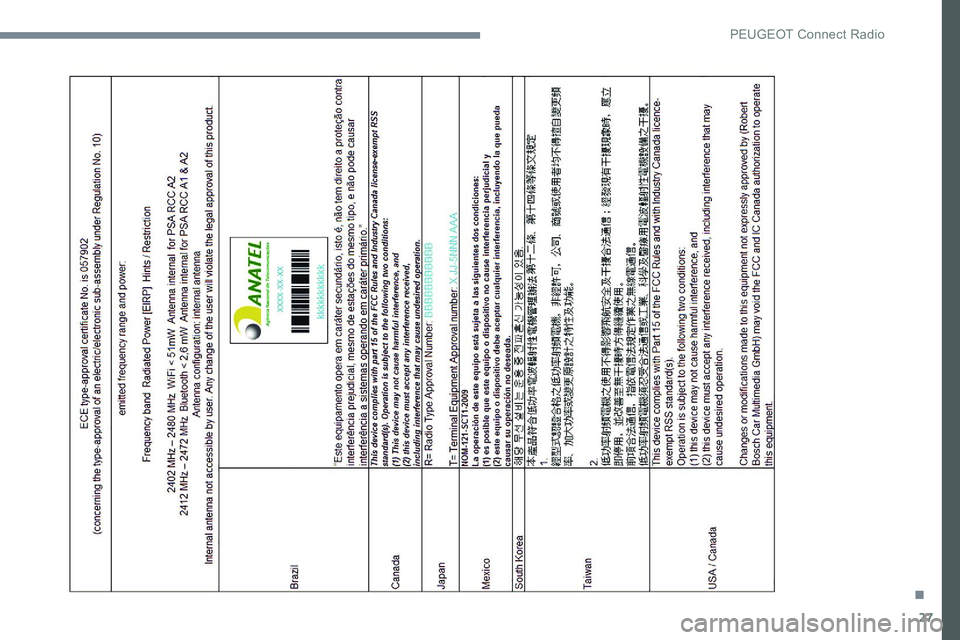 Peugeot 301 2017  Owners Manual 27
. 
P  