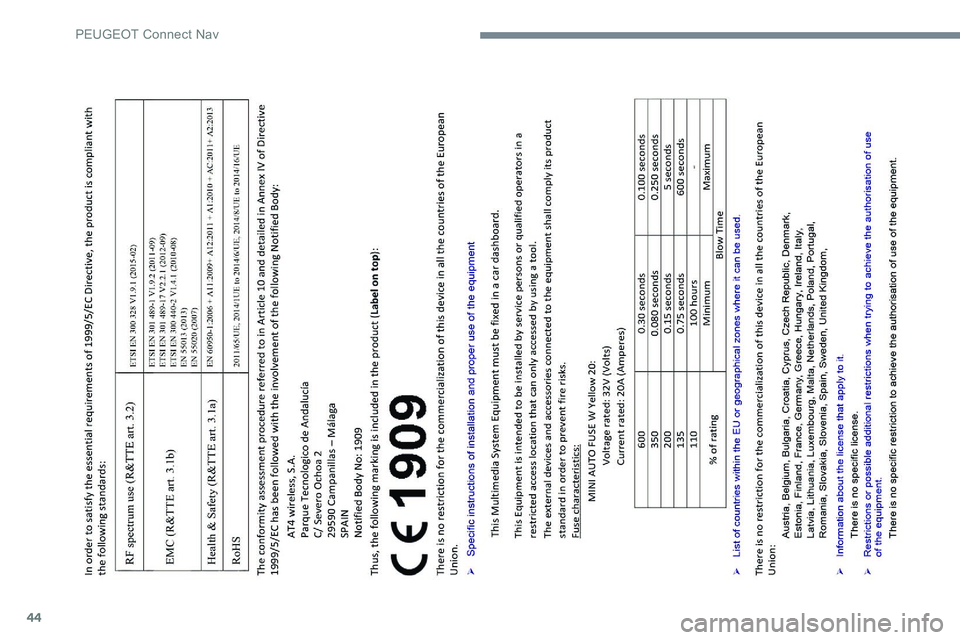 Peugeot 301 2017  Betriebsanleitung (in German) 44 
P  