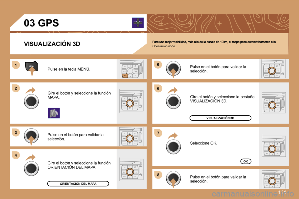 Peugeot 307 2007  Manual del propietario (in Spanish) �1�6�1
�E�S�C
�M�E�N�U �L�I�S�T
�M�E�N�U
�E�S�C
�M�E�N�U �L�I�S�T
�E�S�C
�L�I�S�T
�M�E�N�U
�E�S�C
�M�E�N�U �L�I�S�T
�E�S�C
�M�E�N�U �L�I�S�T
�1�1
�2�2
�3�3
�4�4
�5�5
�6�6
�7�7
�8�8
�E�S�C
�M�E�N�U �L�