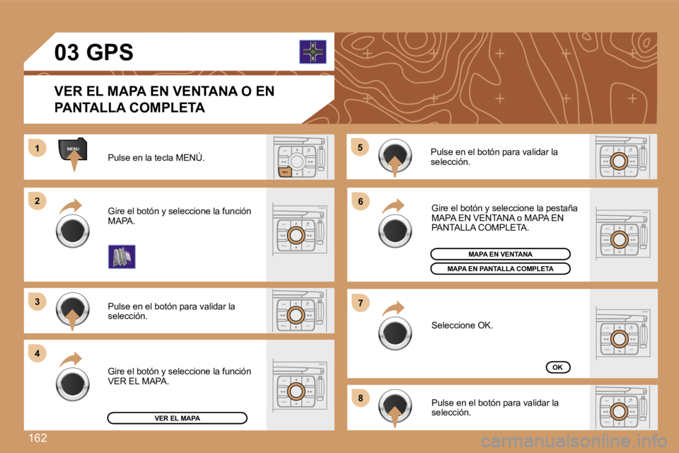 Peugeot 307 2007  Manual del propietario (in Spanish) �1�6�2
�E�S�C
�M�E�N�U �L�I�S�T
�M�E�N�U
�E�S�C
�M�E�N�U �L�I�S�T
�E�S�C
�L�I�S�T
�M�E�N�U
�E�S�C
�M�E�N�U �L�I�S�T
�E�S�C
�M�E�N�U �L�I�S�T
�1�1
�2�2
�3�3
�4�4
�5�5
�6�6
�7�7
�8�8
�E�S�C
�M�E�N�U �L�