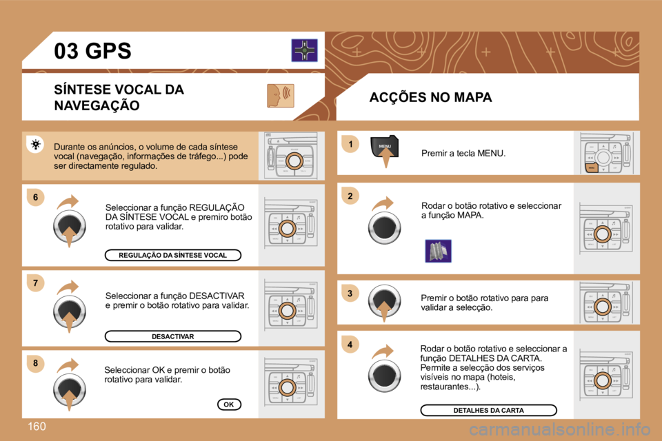 Peugeot 307 2007  Manual do proprietário (in Portuguese) �1�6�0
�E�S�C�L�I�S�T
�M�E�N�U
�E�S�C
�M�E�N�U �L�I�S�T
�E�S�C
�M�E�N�U �L�I�S�T
�M�E�N�U
�6�6
�8�8
�1�1
�2�2
�3�3
�4�4
�E�S�C
�M�E�N�U �L�I�S�T
�E�S�C
�M�E�N�U �L�I�S�T
�S
�O �S �S�O�U�R�C�E
�M�O�D�E