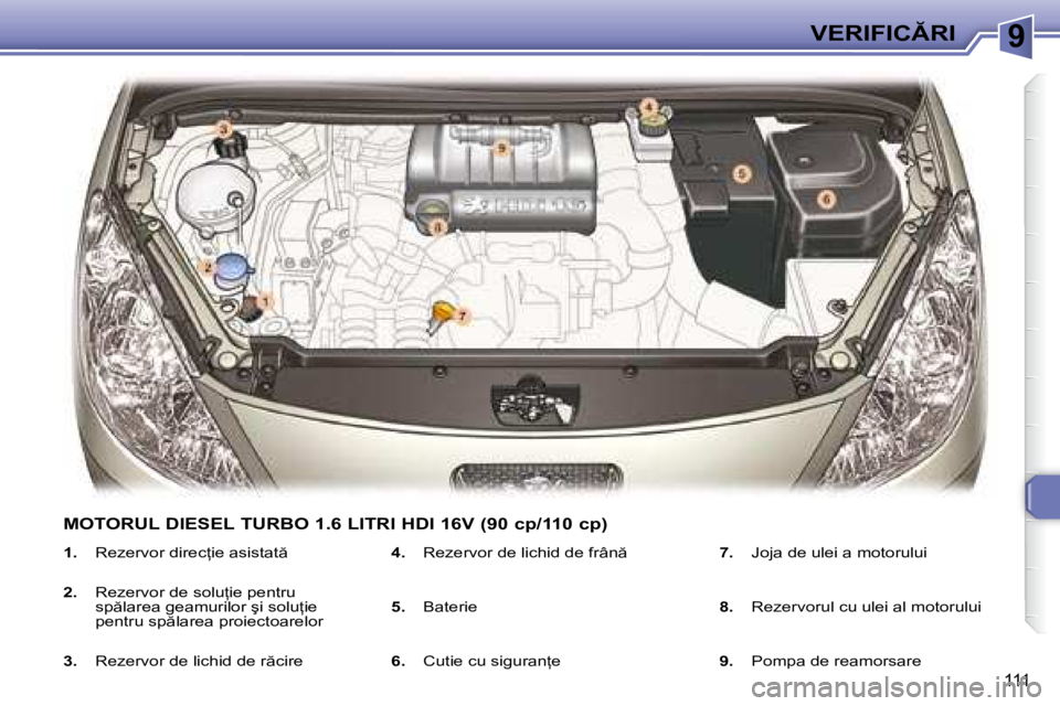 Peugeot 307 2007  Manualul de utilizare (in Romanian) 9�V�E�R�I�F�I�C�R�I
111
�1�.�  �R�e�z�e�r�v�o�r� �d�i�r�e�c=�i�e� �a�s�i�s�t�a�t 
�2�. �  �R�e�z�e�r�v�o�r� �d�e� �s�o�l�u=�i�e� �p�e�n�t�r�u� 
�s�p �l�a�r�e�a� �g�e�a�m�u�r�i�l�o�r� �ş�i� �s�o