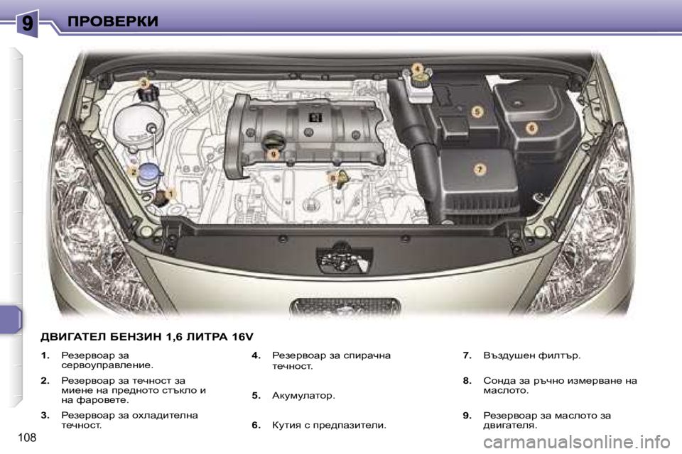 Peugeot 307 2007  Ръководство за експлоатация (in Bulgarian) �1�0�8
�1�.� g_a_jyhwj� aw� k_jyhmijwye_gb_�.
�2�.� g_a_jyhwj� aw� l_qghkl� aw� fb_g_� gw� ij_^ghlh� kltdeh� b� gw� nwjhy_l